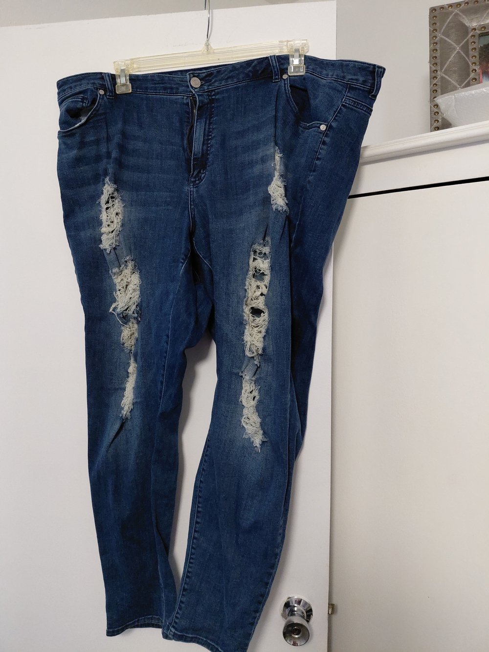 refuge Distressed Dark Blue Boyfriend Jeans